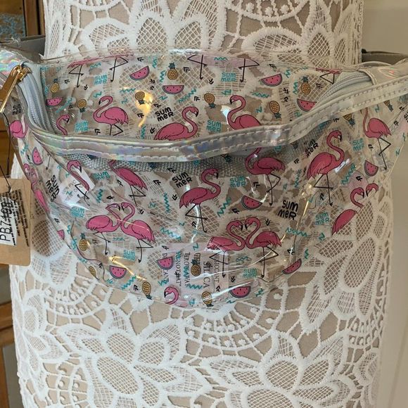 Flamingo Clear Fanny Pack/ Belt Bag- Waterproof - Picture 7 of 10